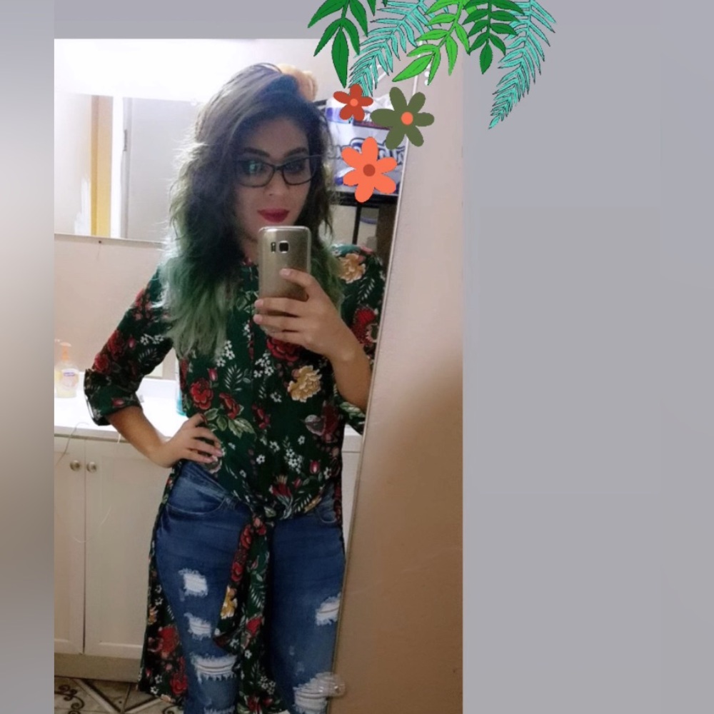 Floral Travel Blouse Front tie and Long back